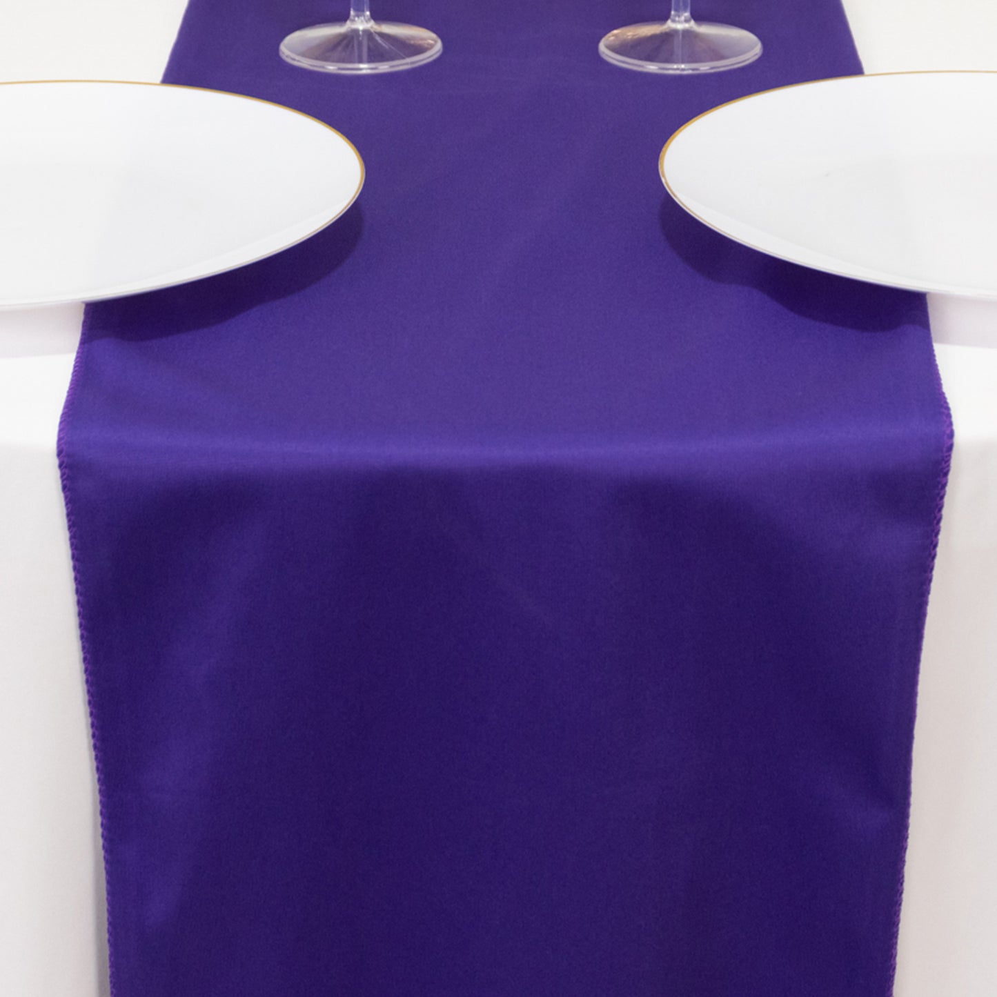 Purple Premium Scuba Polyester Table Runner, Wrinkle Free Table Linen - 12"x108"