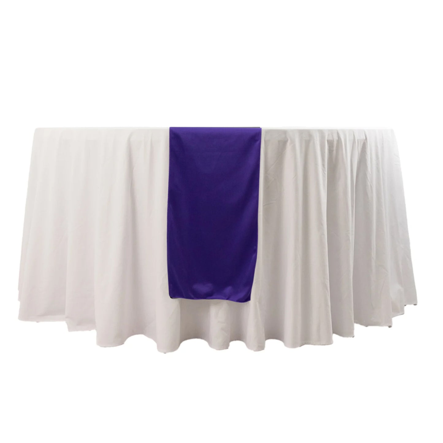 Purple Premium Scuba Polyester Table Runner, Wrinkle Free Table Linen - 12"x108"