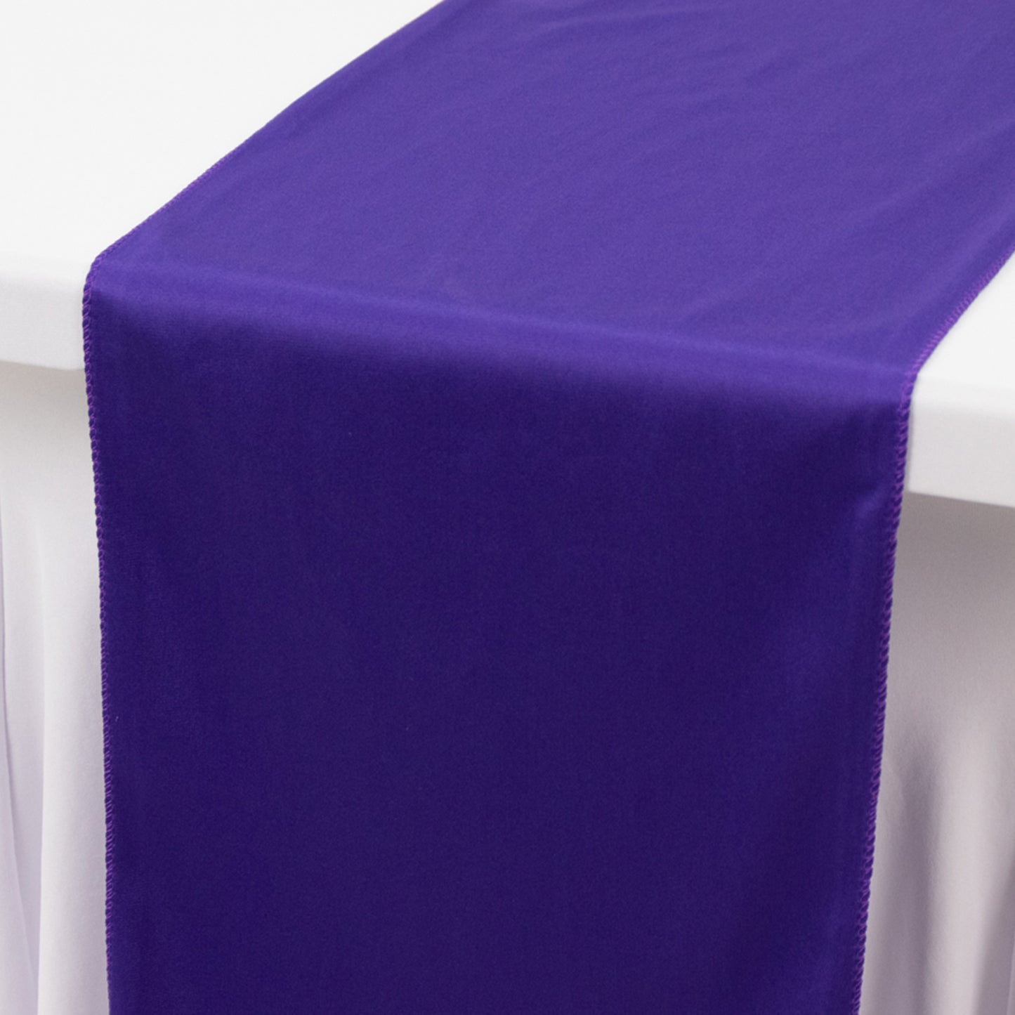 Purple Premium Scuba Polyester Table Runner, Wrinkle Free Table Linen - 12"x108"