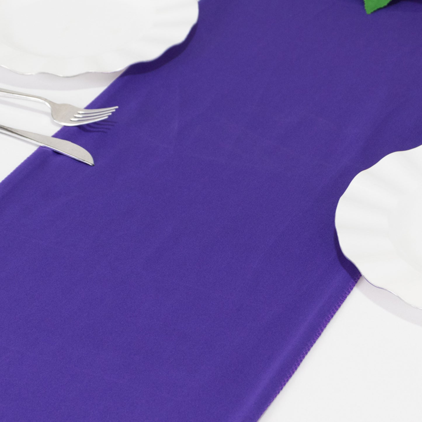 Purple Premium Scuba Polyester Table Runner, Wrinkle Free Table Linen - 12"x108"