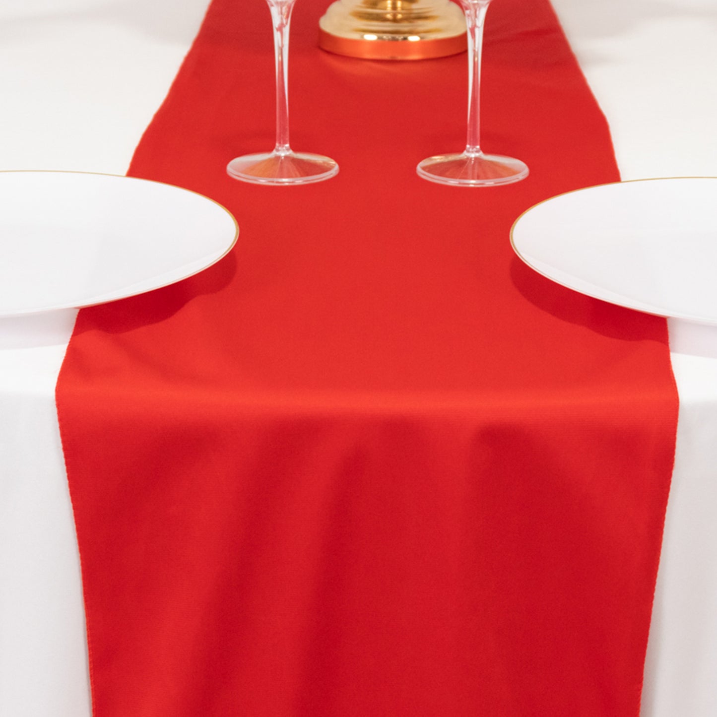 Red Scuba Polyester Table Runner, Wrinkle Free Table Linen - 12"x108"