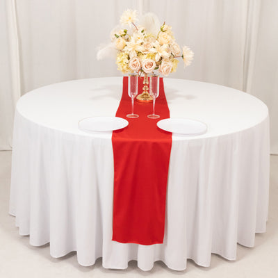Elegant Red Scuba Polyester Table Runner