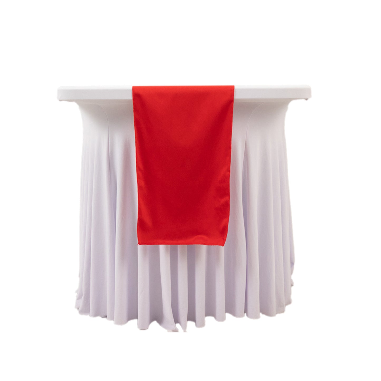 Red Scuba Polyester Table Runner, Wrinkle Free Table Linen - 12"x108"