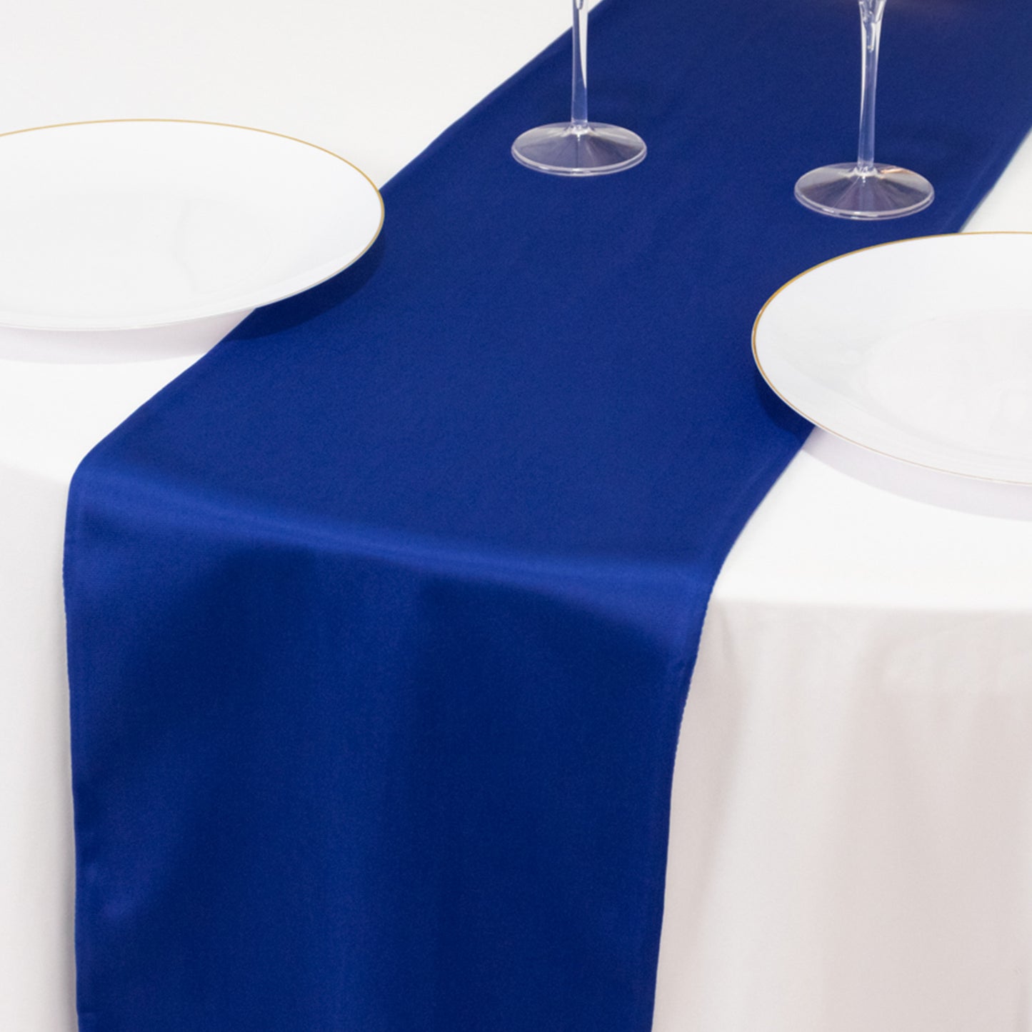 Royal Blue Scuba Polyester Table Runner, Wrinkle Free Table Linen - 12"x108"