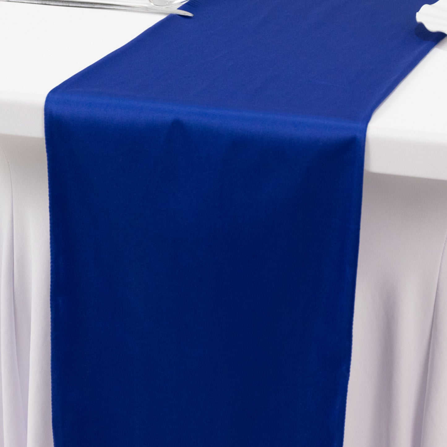 Royal Blue Scuba Polyester Table Runner, Wrinkle Free Table Linen - 12"x108"