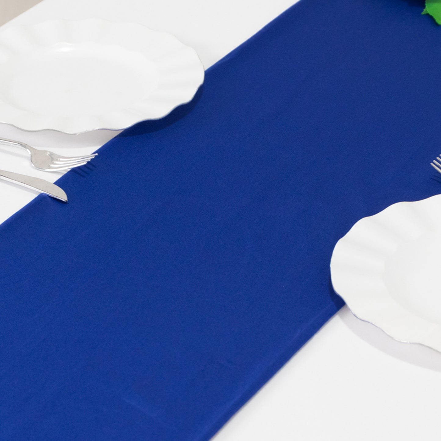 Royal Blue Scuba Polyester Table Runner, Wrinkle Free Table Linen - 12"x108"