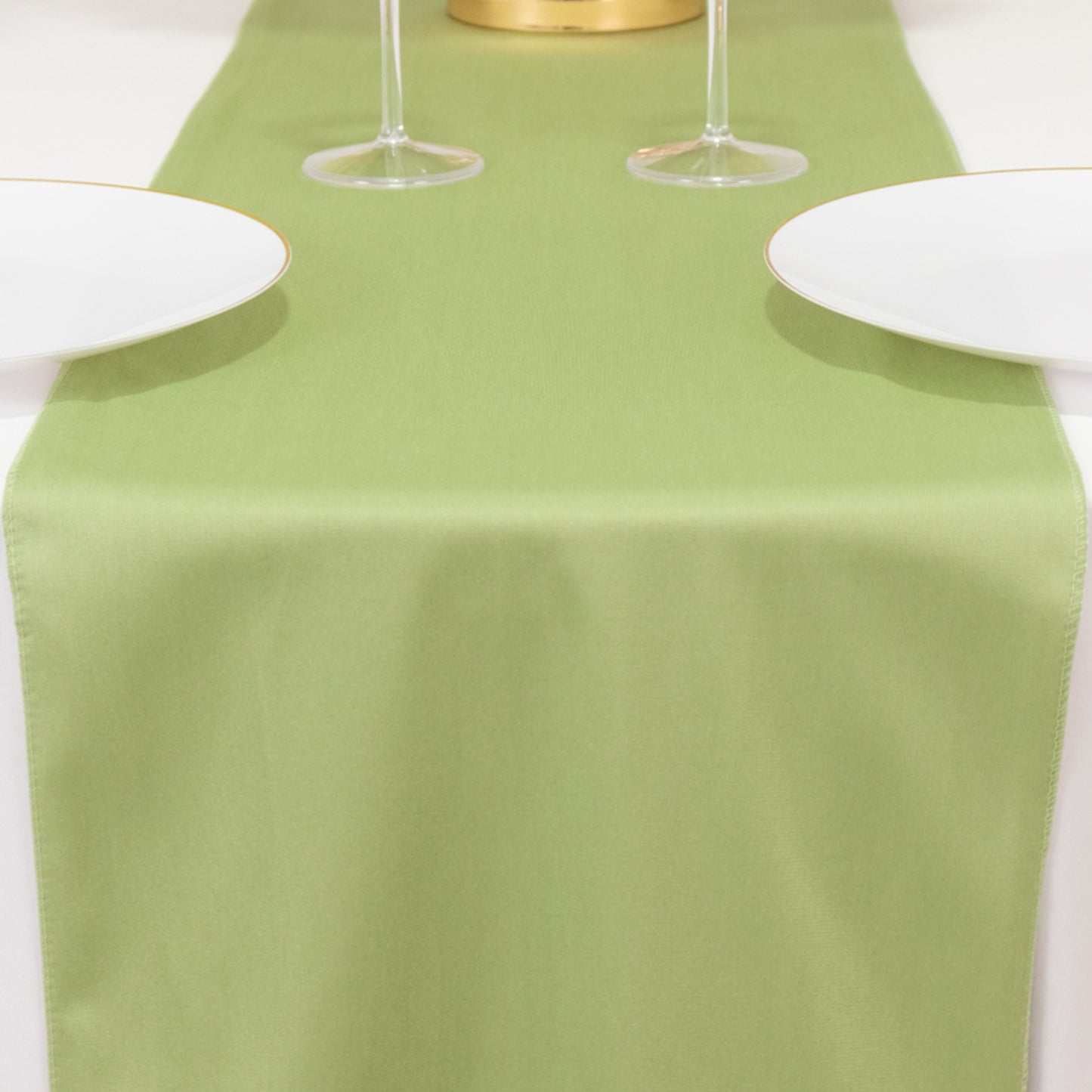 Sage Green Premium Scuba Polyester Table Runner, Wrinkle Free Table Linen - 12"x108"