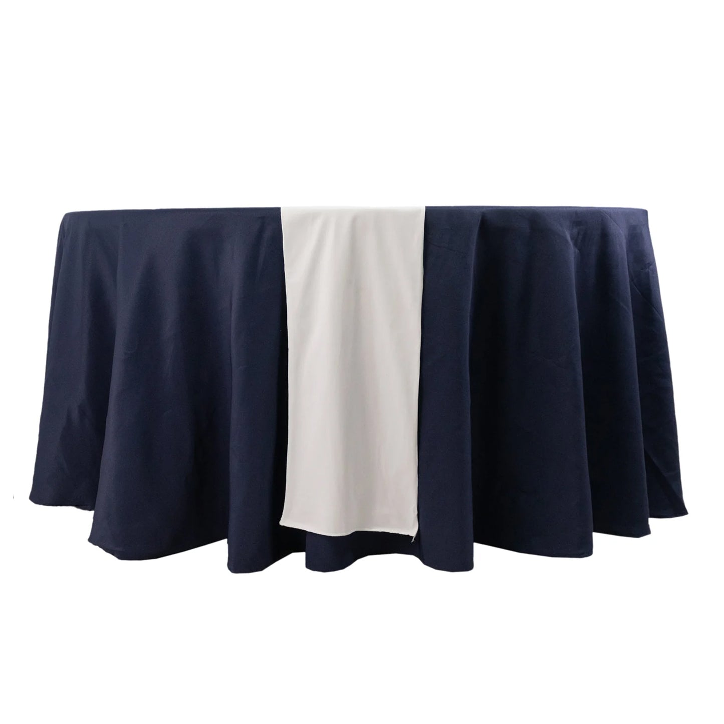 White Premium Scuba Polyester Table Runner, Wrinkle Free Table Linen - 12"x108"