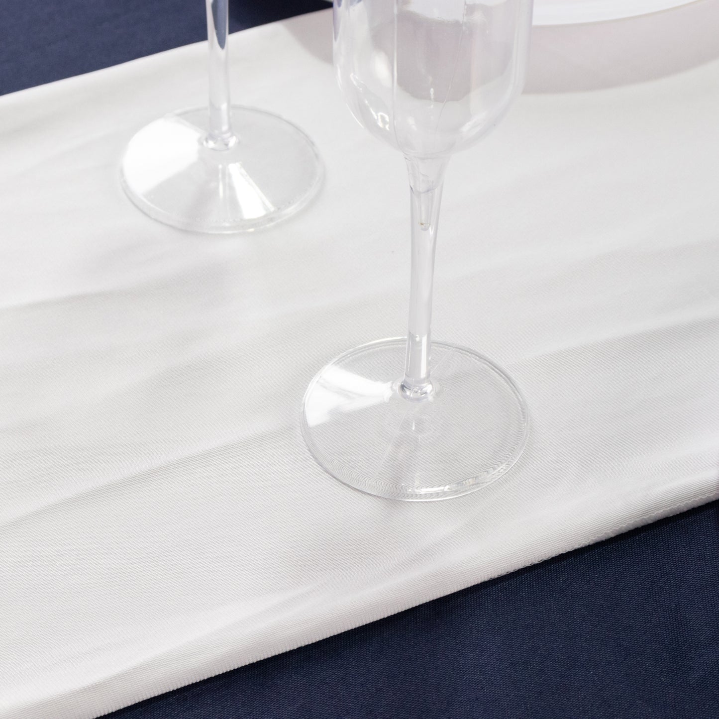 White Premium Scuba Polyester Table Runner, Wrinkle Free Table Linen - 12"x108"