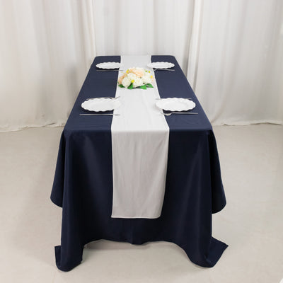 Elegant White Scuba Polyester Table Runner