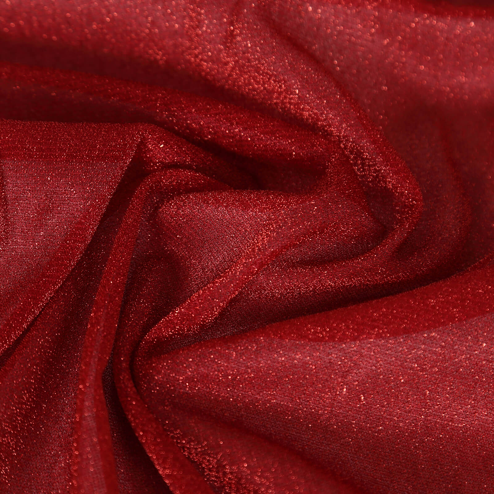 Red sparkling glitter gauze table runner, 27"x120".