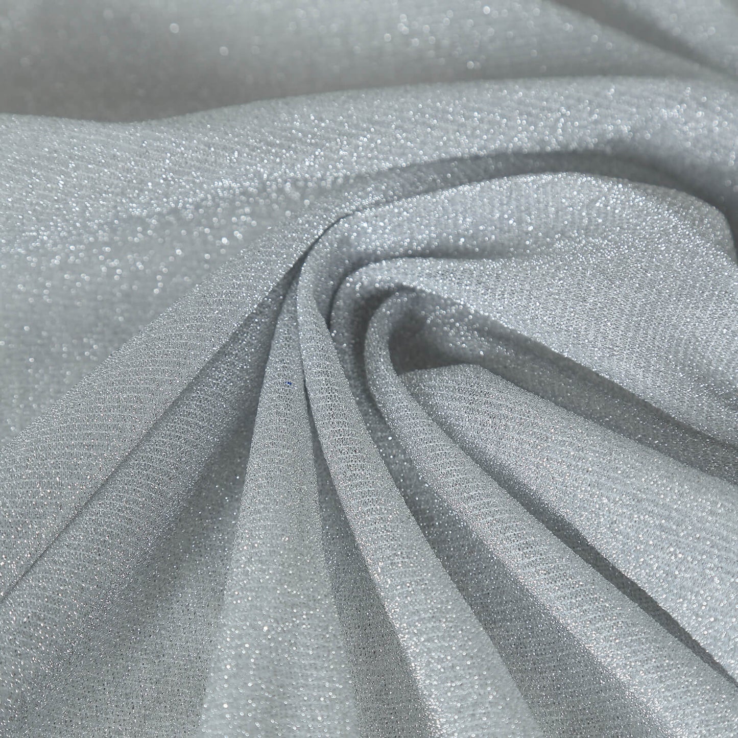 Silver sparkling glitter gauze table runner, wrinkle-free and sheer. #whtbkgd