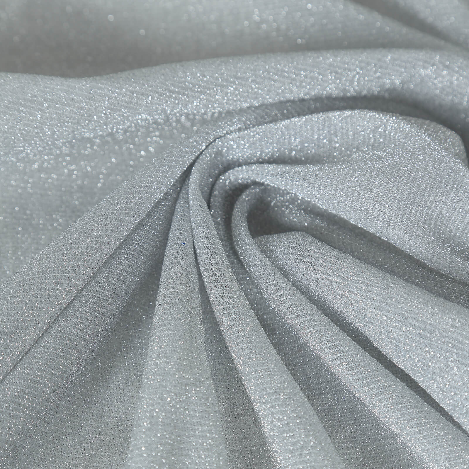 Silver sparkling glitter gauze table runner, wrinkle-free and sheer. #whtbkgd
