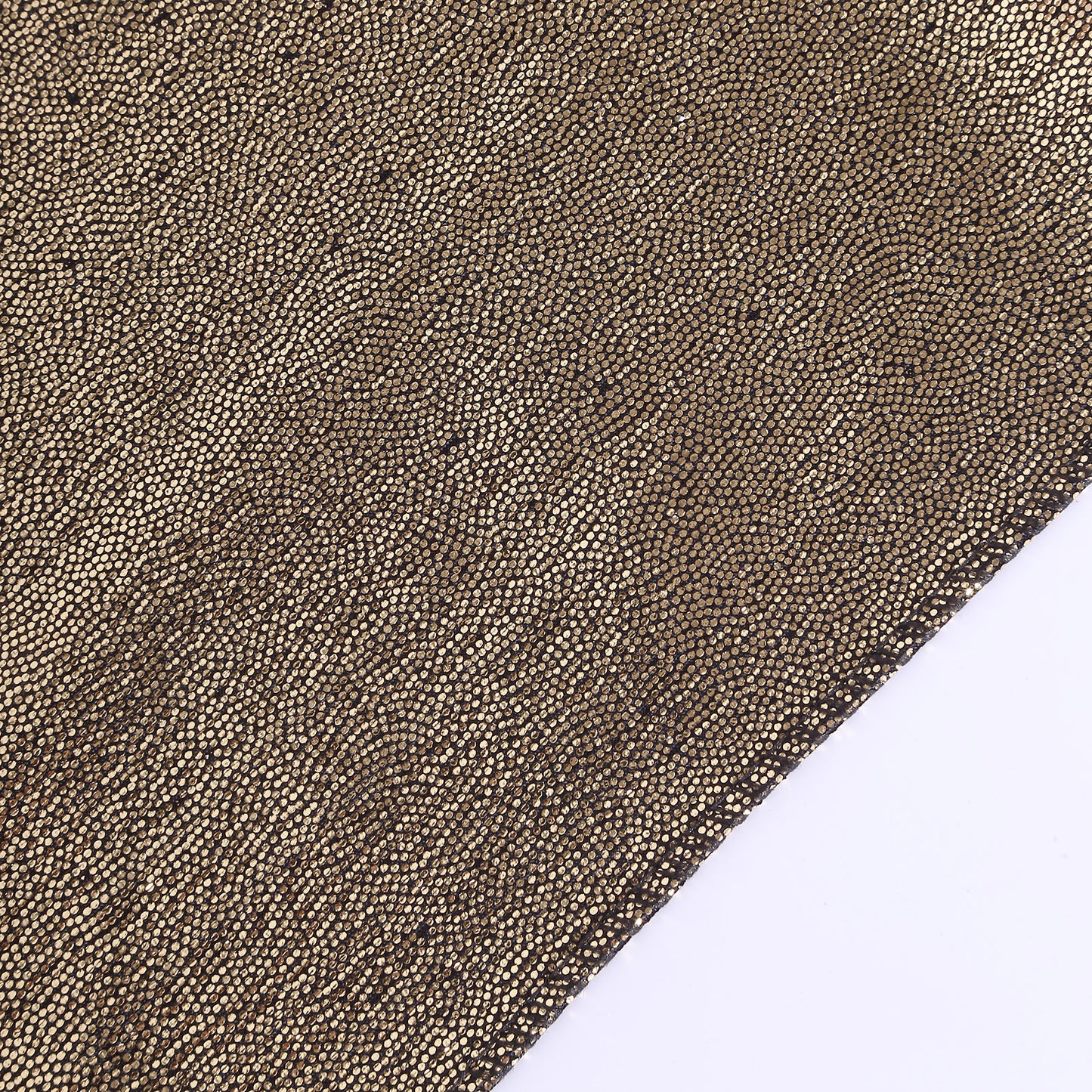 Antique gold shimmer sequin dots table runner, 12"x108", wrinkle-free sparkle.