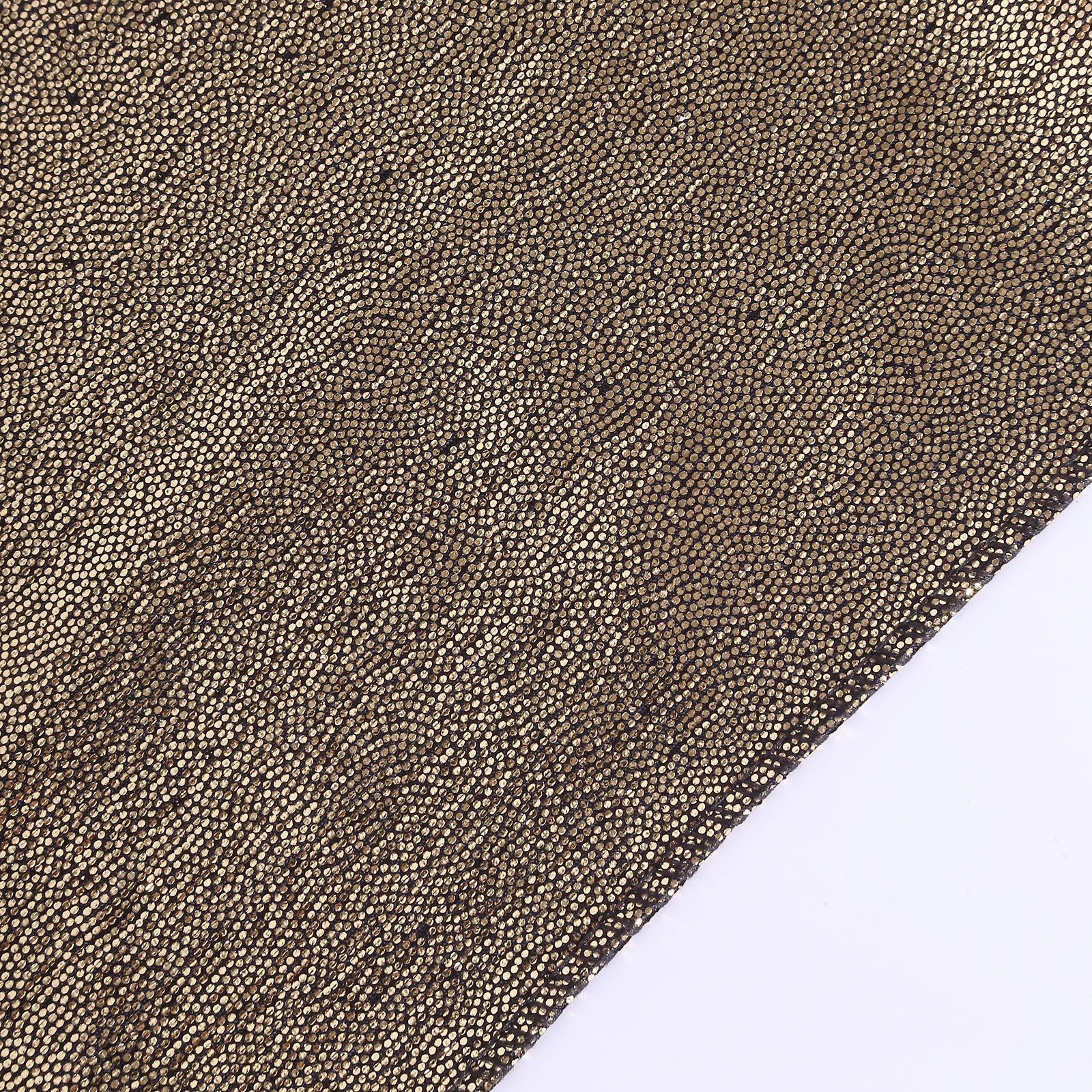 Antique gold shimmer sequin dots table runner, 12"x108", wrinkle-free sparkle.