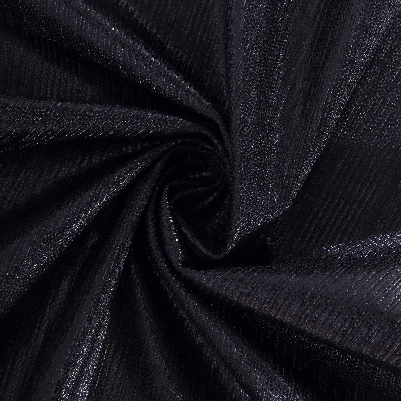 Black shimmer sequin dots polyester table runner, wrinkle-free sparkle glitter.