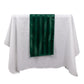 12"x108" Hunter Emerald Green Satin Stripe Table Runner on a white table.