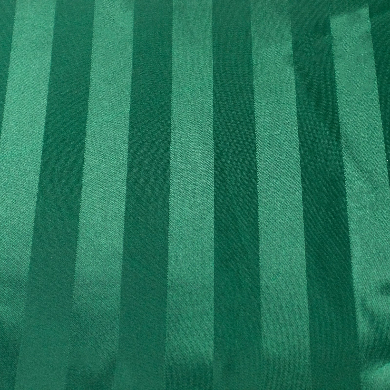Hunter emerald green satin stripe table runner, elegant decor accent. #whtbkgd