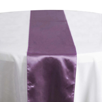 Elevate Your Event with the Violet Amethyst Satin Table Runner