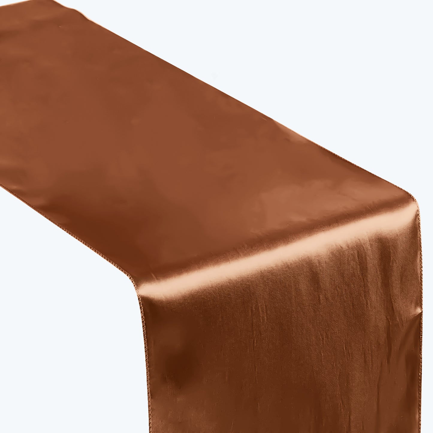 12"x108" Cinnamon Brown Seamless Smooth Satin Table Runner
