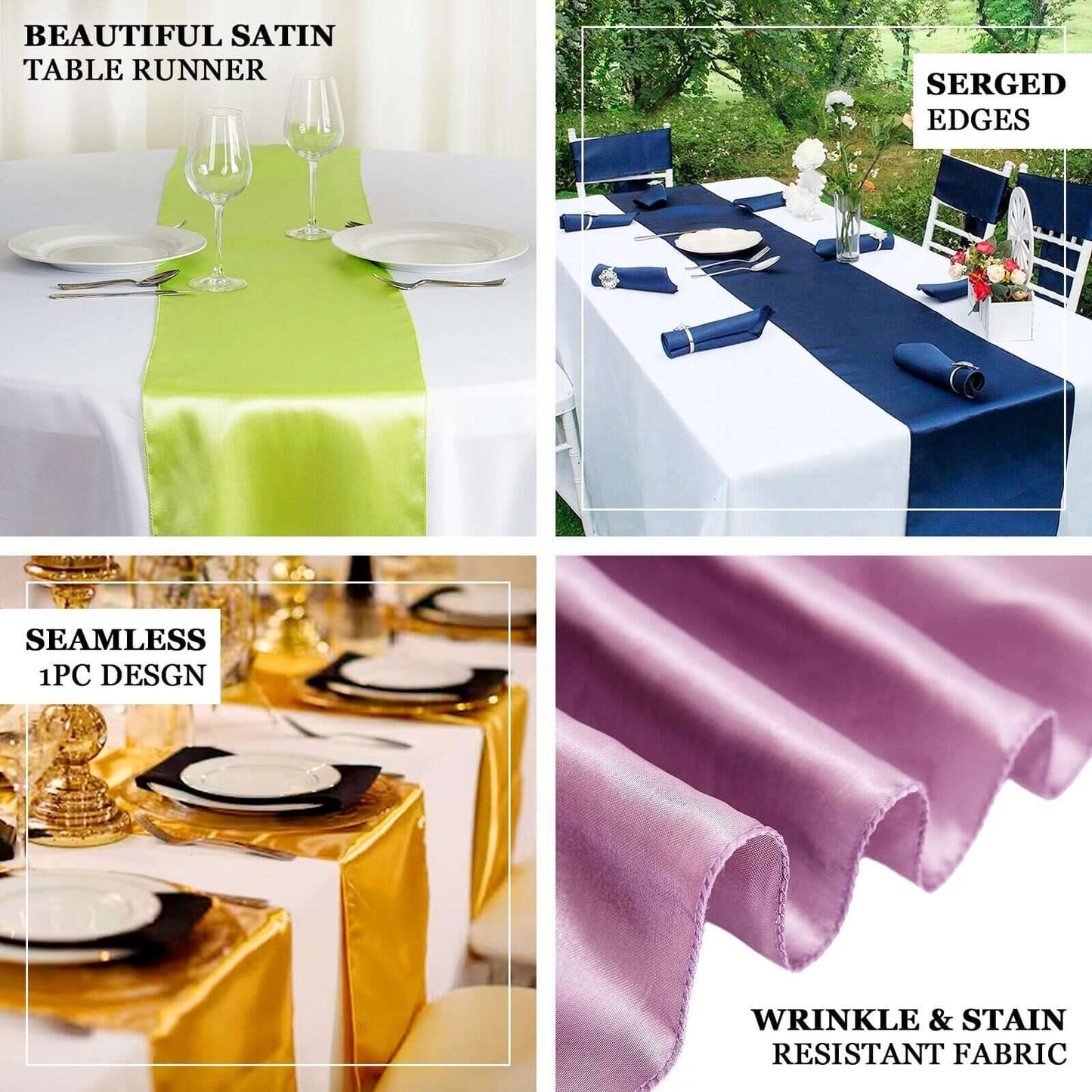 12"x108" Yellow Satin Table Runner