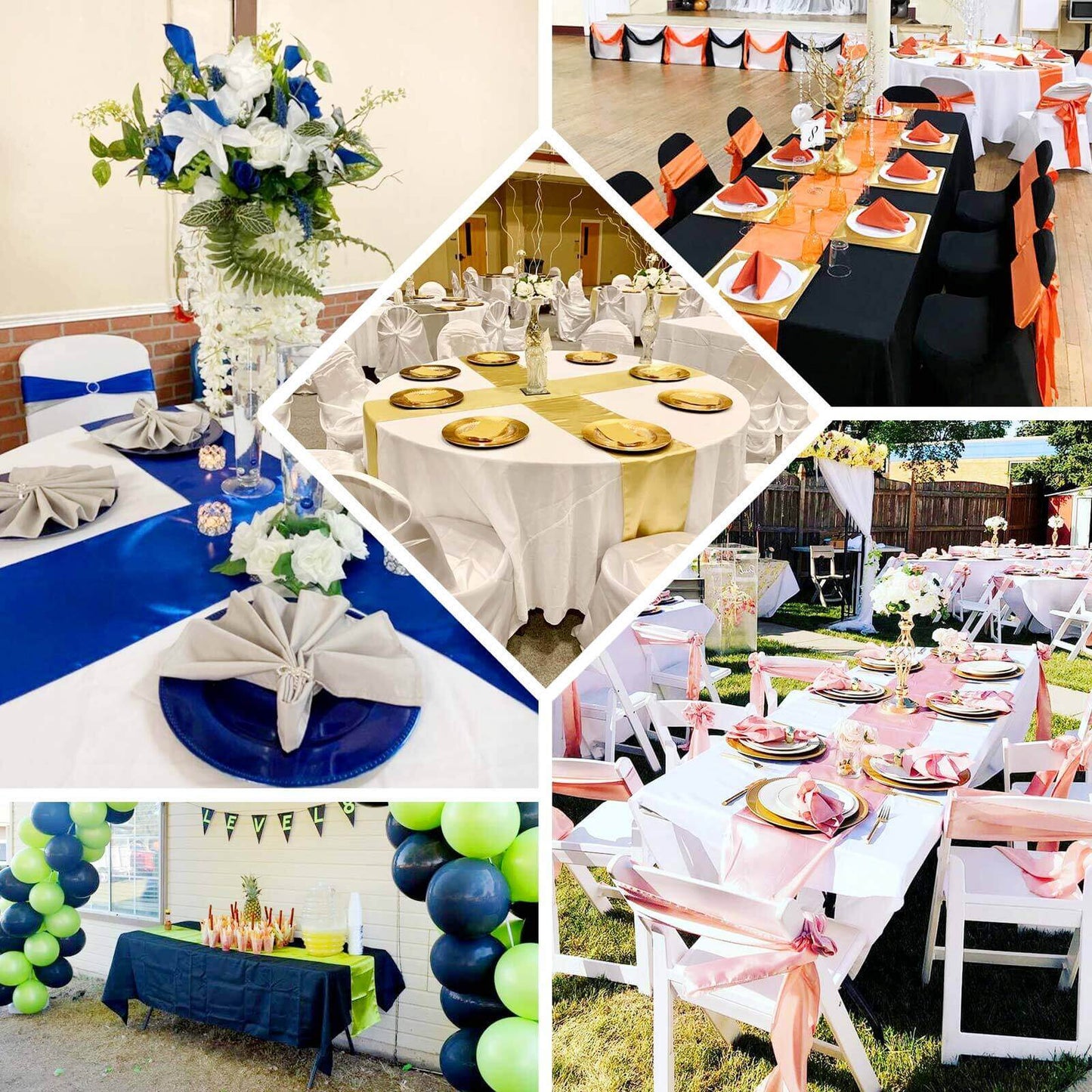 12"x108" Cinnamon Brown Seamless Smooth Satin Table Runner