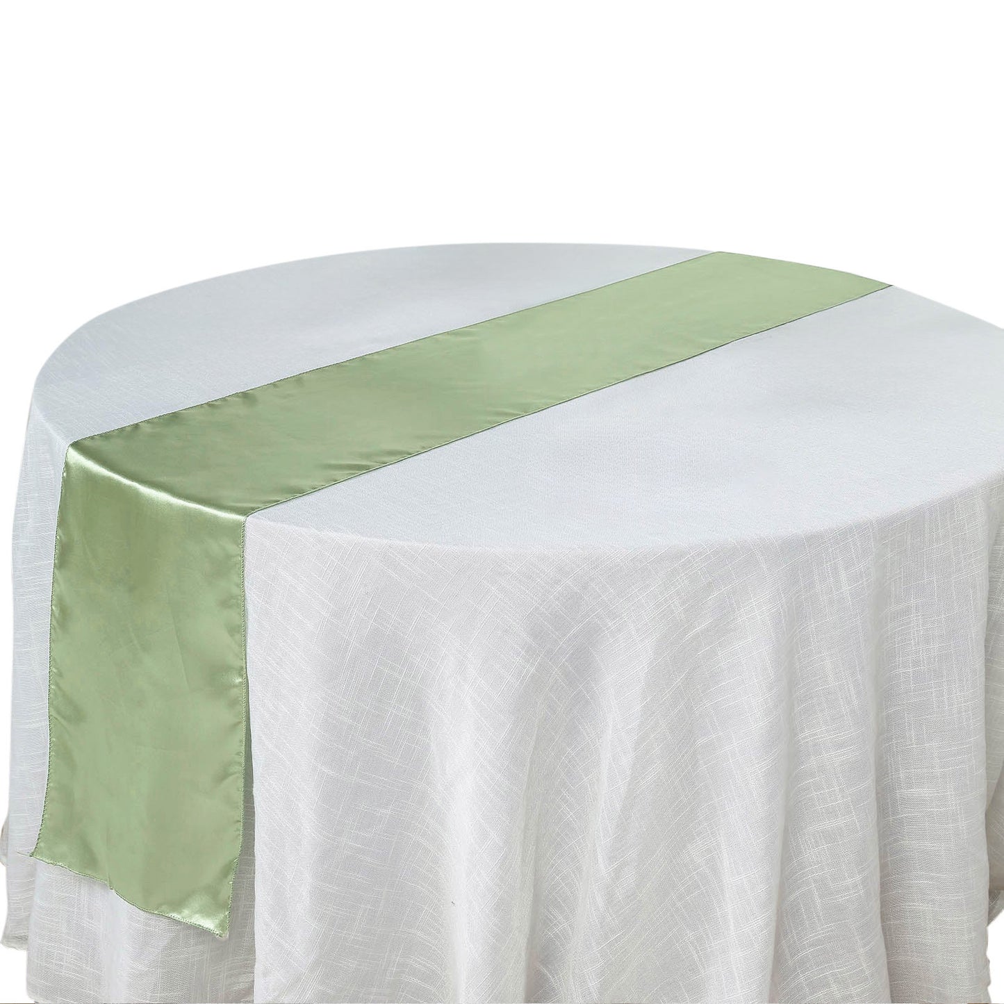 12"x108" Sage Green Satin Table Runner