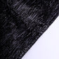 Black metallic fringe tinsel table runner, shimmery polyester, 12"x108".