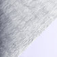 Silver metallic fringe tinsel table runner, 12"x108" in shimmery polyester.