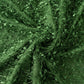 Green shag minky polyester table runner, 12"x108".