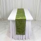 Premium Crushed Velvet 12"x108" Table Runner Dusty Sage Green - Soft & Wrinkle-Resistant Table Linen