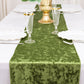 Premium Crushed Velvet 12"x108" Table Runner Dusty Sage Green - Soft & Wrinkle-Resistant Table Linen