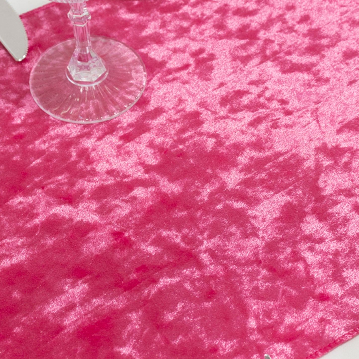 12"x108" Fuchsia Premium Crushed Velvet Table Runner - 190GSM
