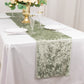 12"x108" Sage Green Premium Crushed Velvet Table Runner - 190GSM