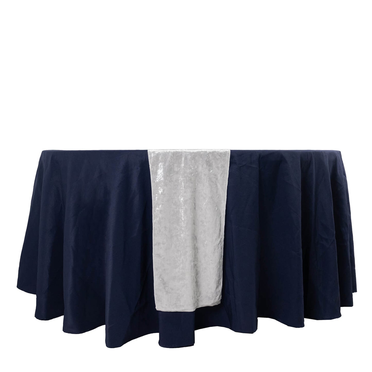 12"x108" White Premium Crushed Velvet Table Runner - 190GSM