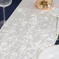 12"x108" White Premium Crushed Velvet Table Runner - 190GSM