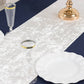 12"x108" White Premium Crushed Velvet Table Runner - 190GSM