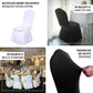 Black Ruffle Pleated Spandex Chair Slipcover for Banquets and Events