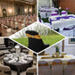 5 Pack Metallic Black Spandex Chair Sashes With Attached Round Diamond Buckles