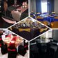Royal blue metallic shimmer tinsel spandex chair sashes on elegant tables.
