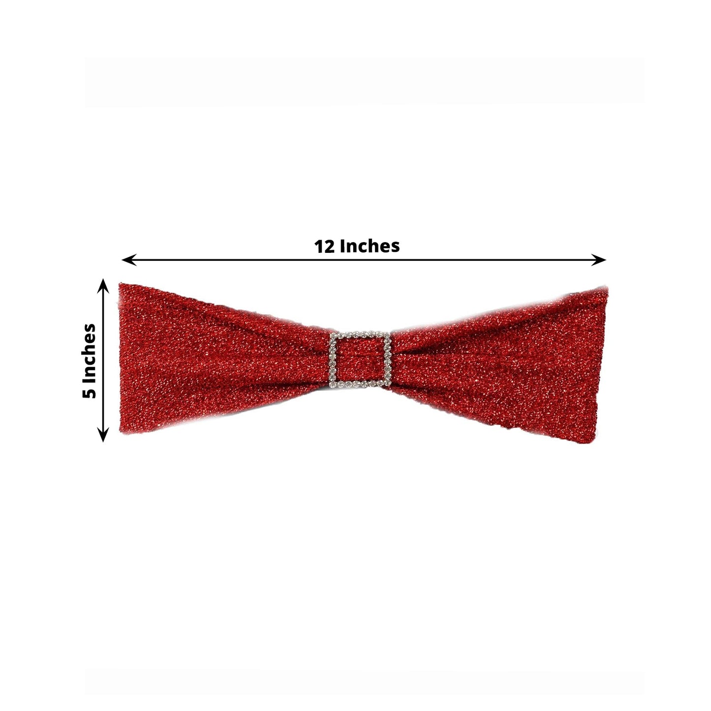 5 Pack | Red Metallic Shimmer Tinsel Spandex Chair Sashes