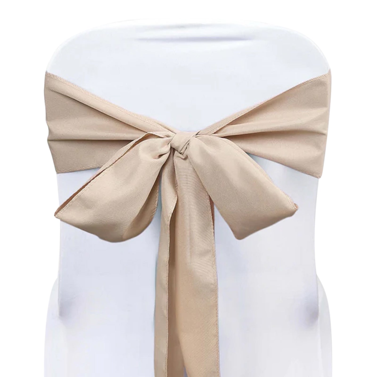 Polyester Chair Sashes In Nude 5 Pack 6 Inch x 108 Inch#whtbkgd