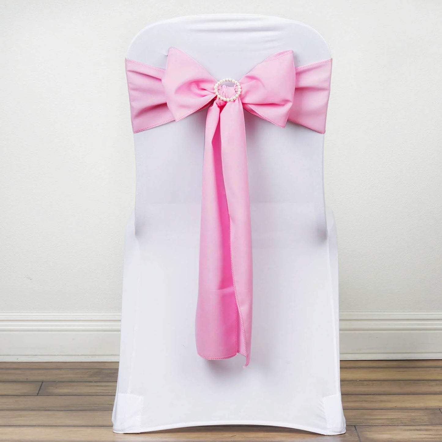 5 Pack | Pink Polyester Chair Sashes | 6" x 108"