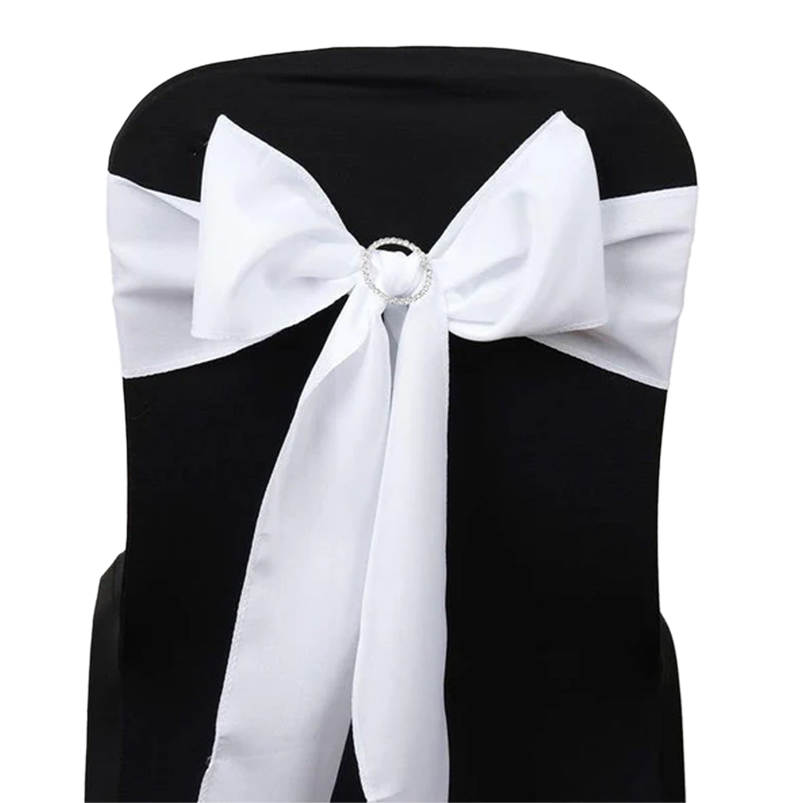 5 PCS | 6" x 108" White Polyester Chair Sash#whtbkgd