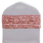 5 Pack | Dusty Rose Satin Rosette Spandex Stretch Chair Sashes | 6"x14"
