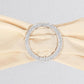 5 Pack | Beige Spandex Stretch Chair Sashes with Silver Diamond Ring Slide Buckle | 5"x14"