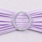 5 Pack | Lavender Lilac Spandex Stretch Chair Sashes with Silver Diamond Ring Slide Buckle | 5"x14"