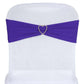 5 Pack Purple Spandex Stretch Chair Sashes Bands Heavy Duty with Two Ply Spandex - 5"x12"