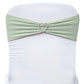5 Pack Sage Green Spandex Stretch Chair Sashes Bands Heavy Duty with Two Ply Spandex - 5"x12"