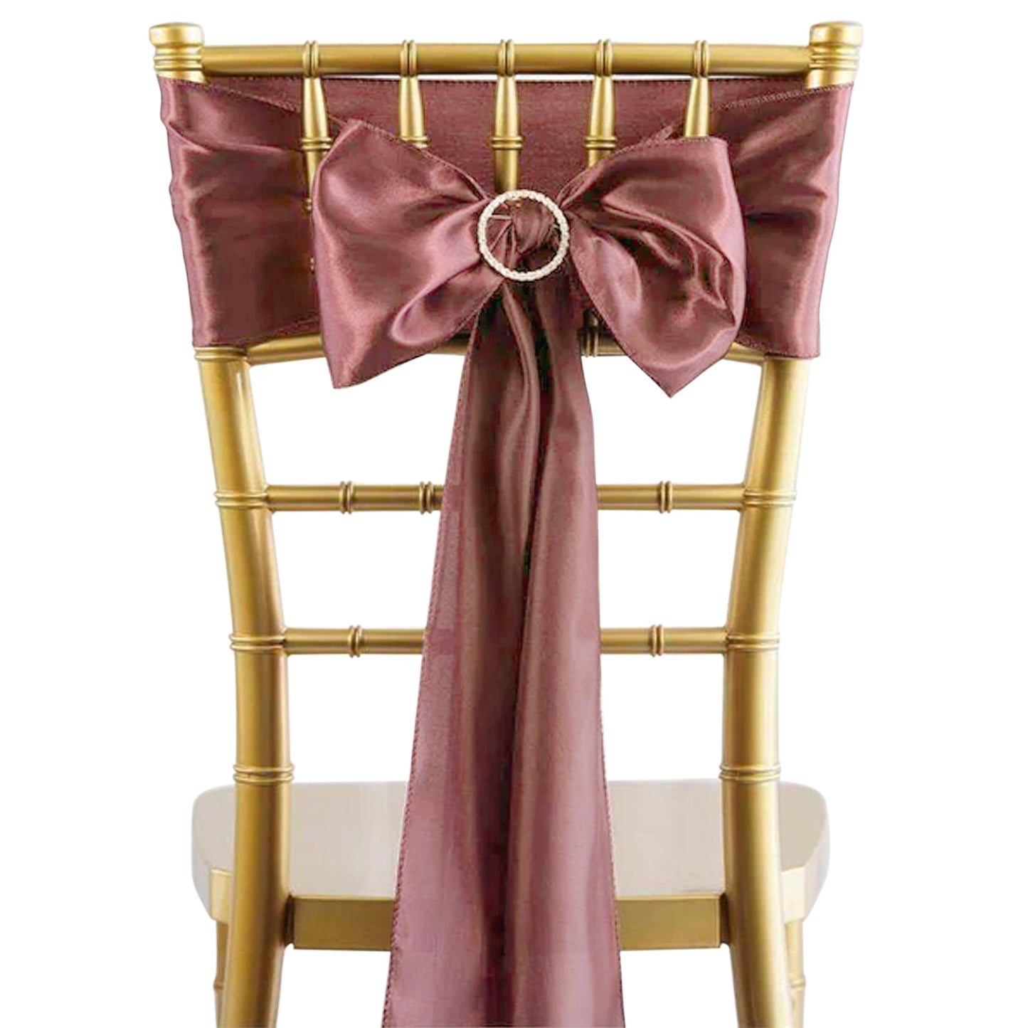 5 Pack | Cinnamon Rose Satin Chair Sashes - 6"x106"